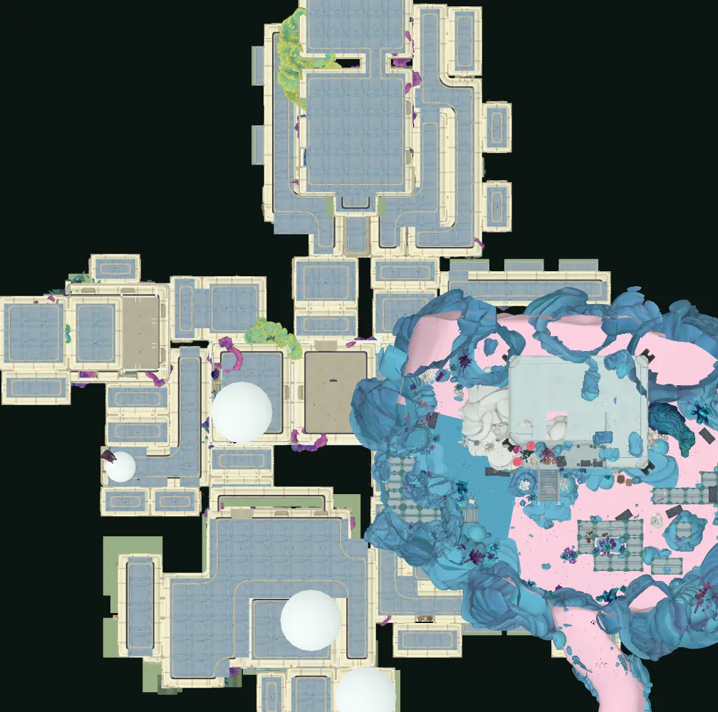 Top-down map of Farpoint Outpost