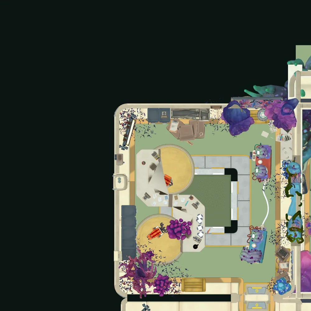 Cut-away map from above with the spot of Audio log 20: I have never believed in intelligent design, marked