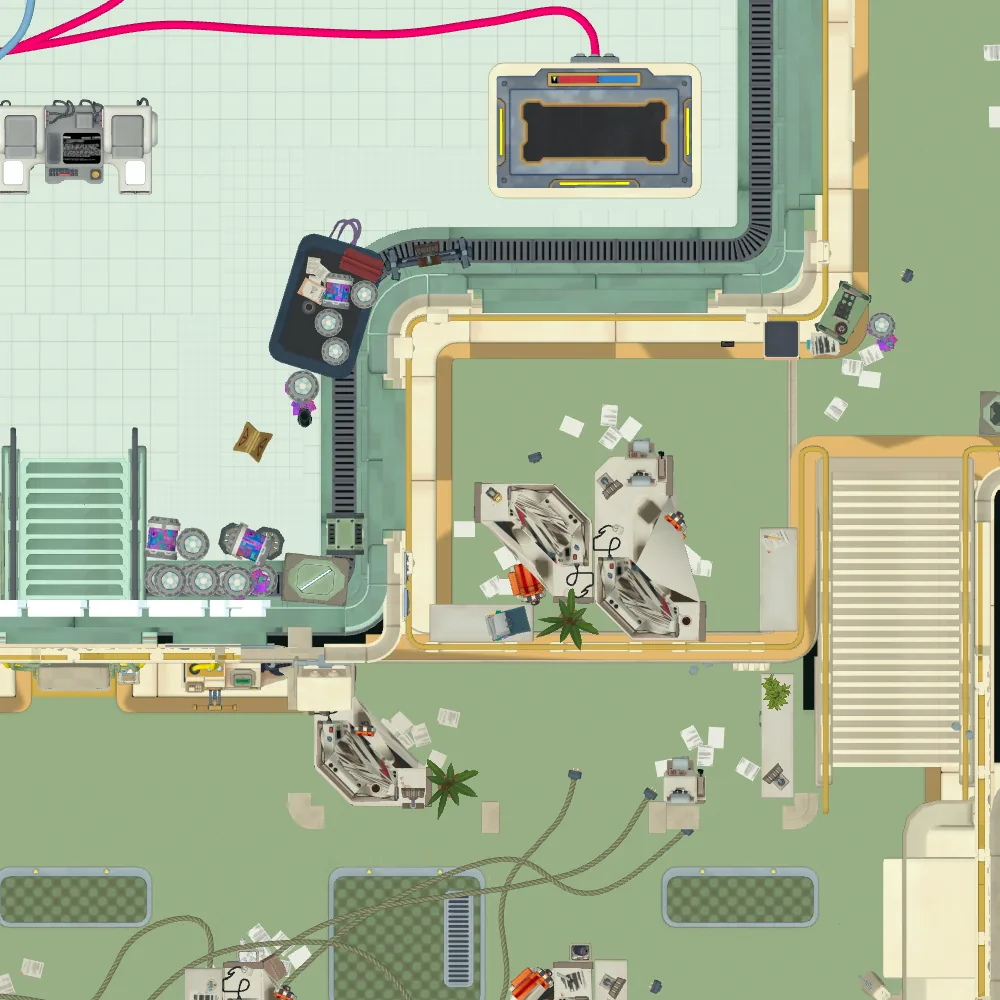 Cut-away map from above with the spot of Access card marked