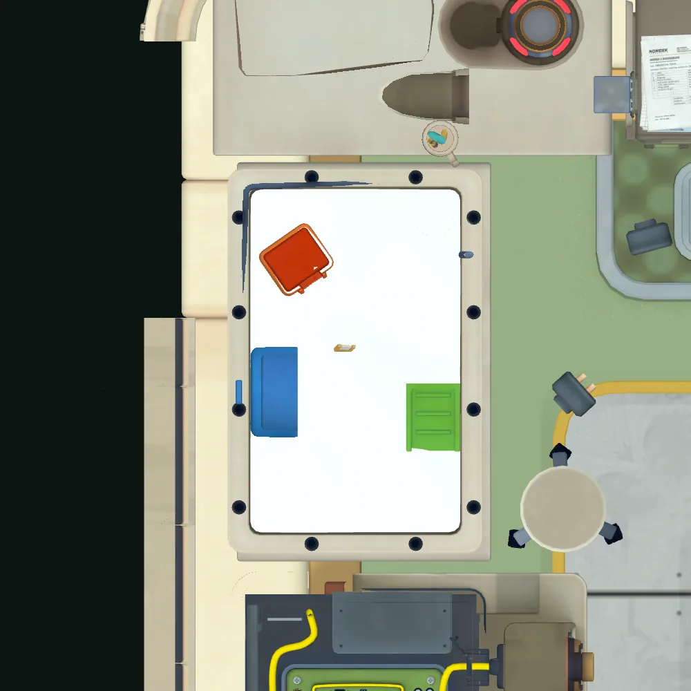 Plan en coupe vu d’en haut, avec l’emplacement de Cartouche marqué