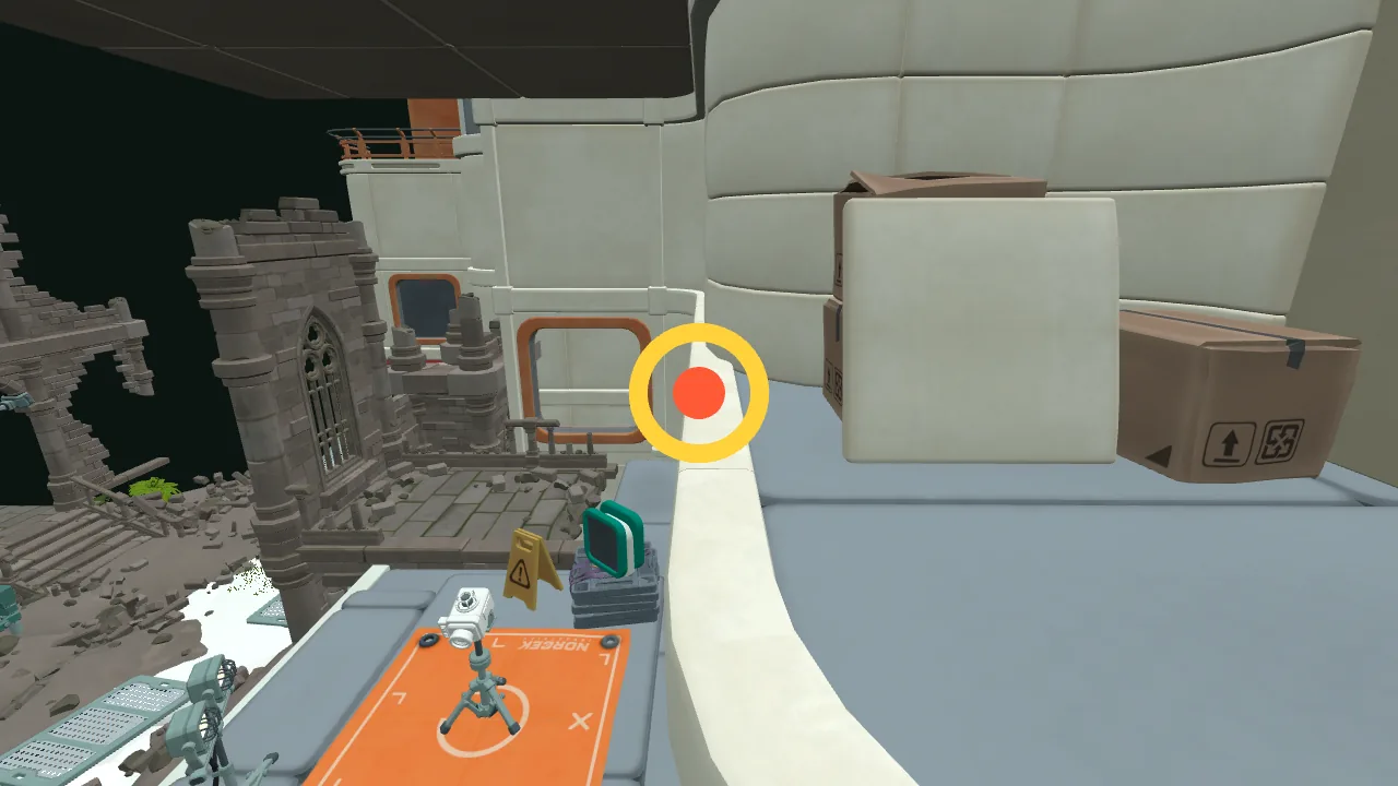 Orange fuse 3 seen from nearby, marked with a ring