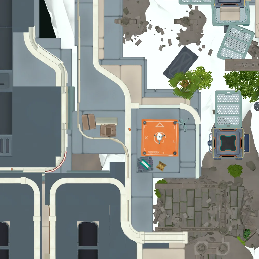 Cut-away map from above with the spot of Orange fuse 3 marked