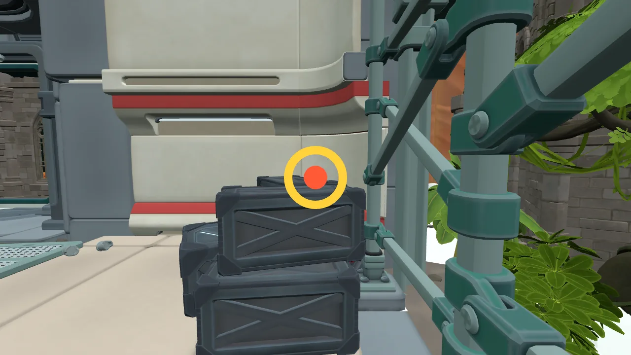 Orange fuse 4 seen from nearby, marked with a ring