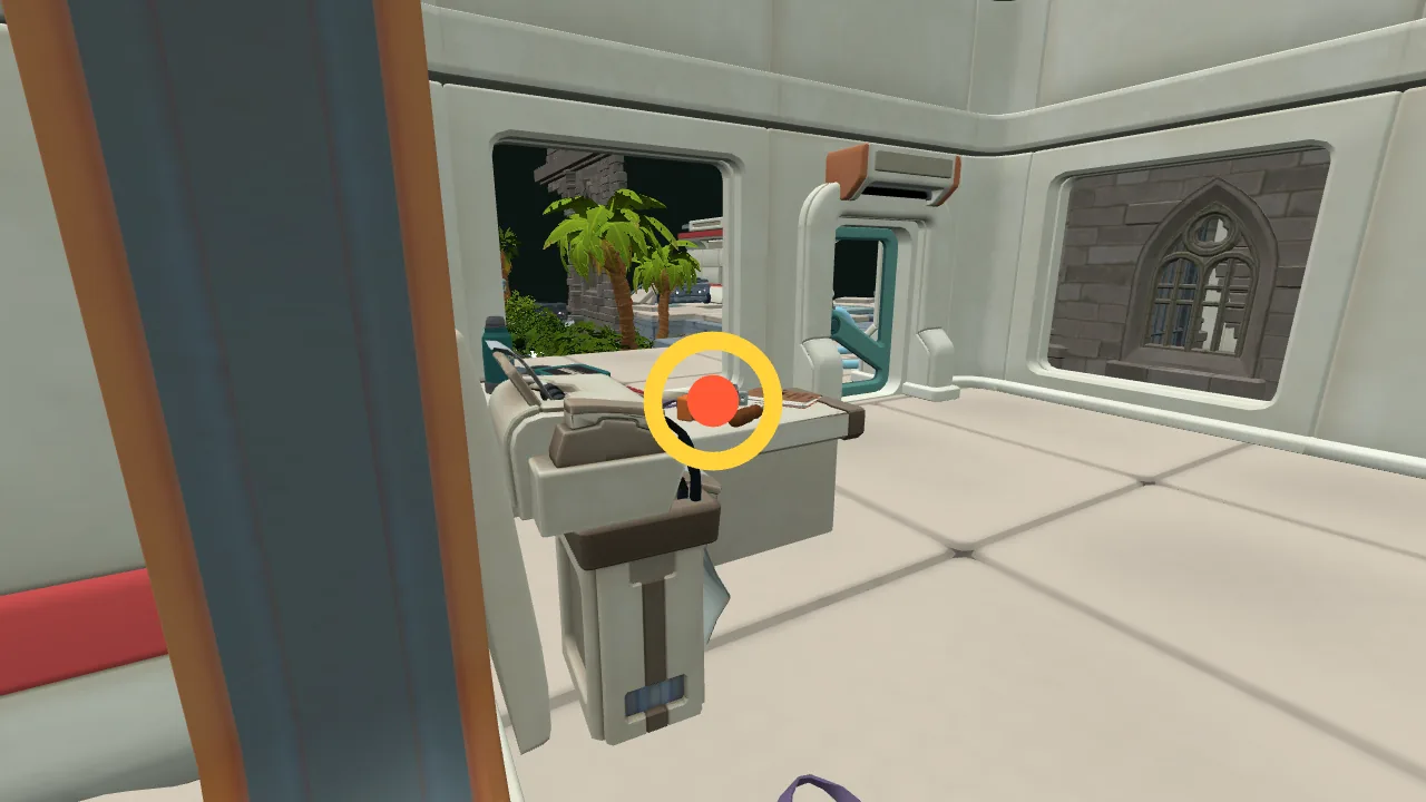 Orange fuse 7 seen from nearby, marked with a ring