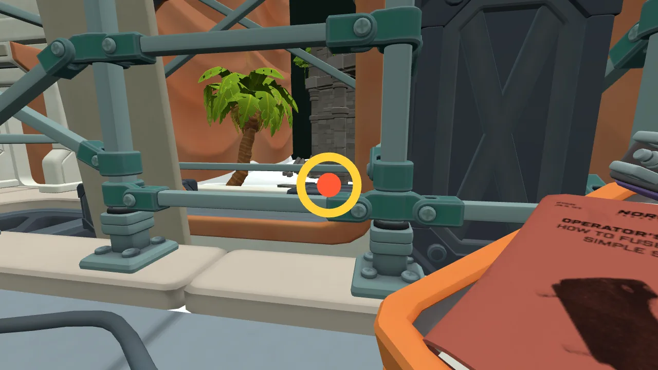 Orange fuse 9 seen from nearby, marked with a ring