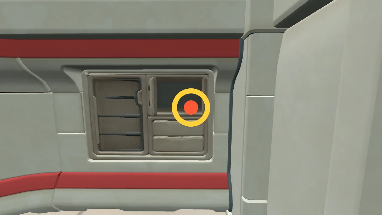 Orange fuse 14 seen from nearby, marked with a ring
