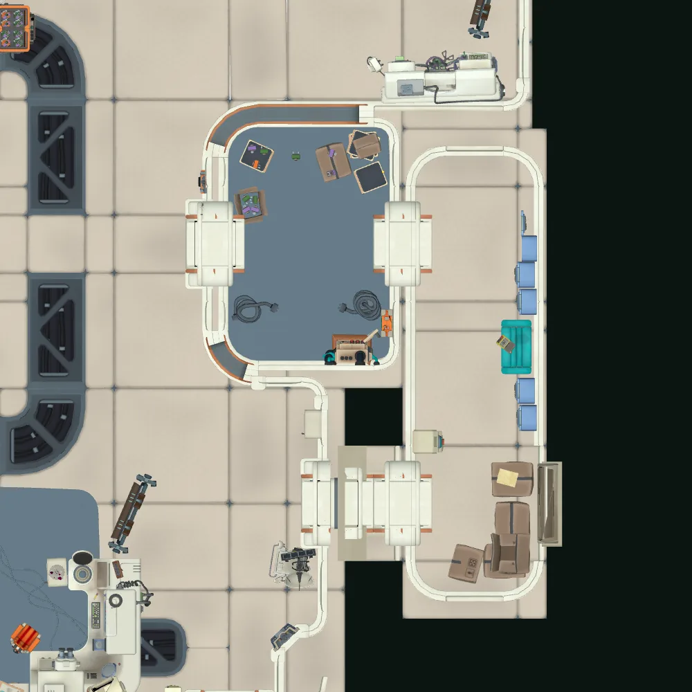 Cut-away map from above with the spot of Orange fuse 19 marked